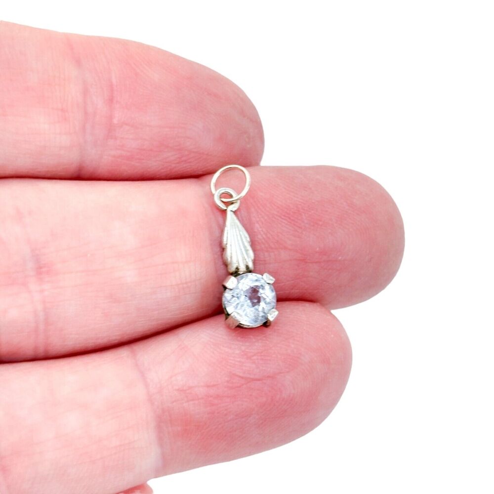Vintage Sterling Silver 925 Topaz Dangle Pendant